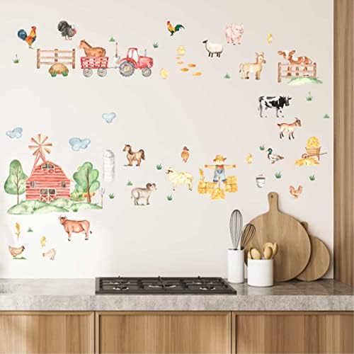 Barri Design Watercolor Farm Animal Wall Decals