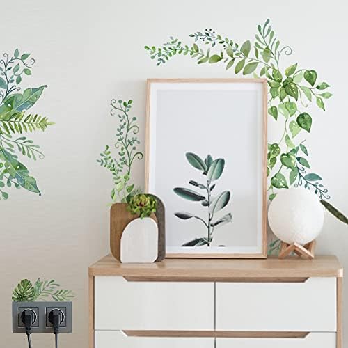 SUPERDANT Green Leaves Wall Decals 2 Sheets Set