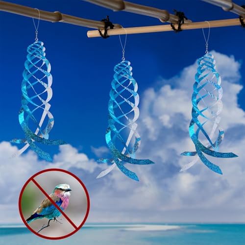 Hausse Bird Repellent Reflectors 3-Pack Blue Mylar Spinners