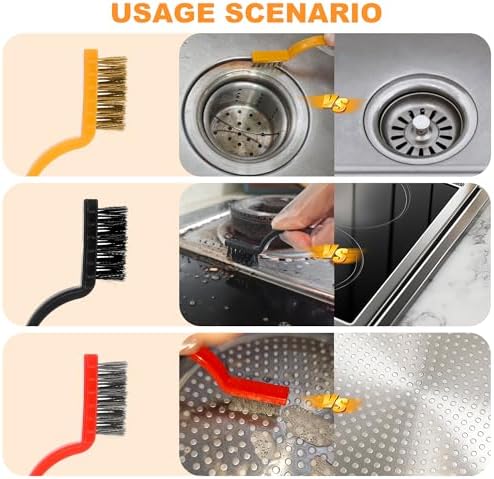 Upgraded Razor Blade Scraper with 10 Blades and 3 Wire Brushes Gray