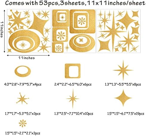 Easma Star Wall Decals Geometric Design Peel and Stick Murals