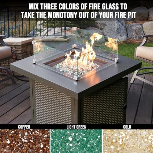 Skyflame 10-Pound Blended Fire Glass for Fire Pit and Fireplace