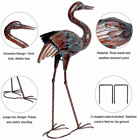 Natelf Garden Crane Statues Outdoor Decor