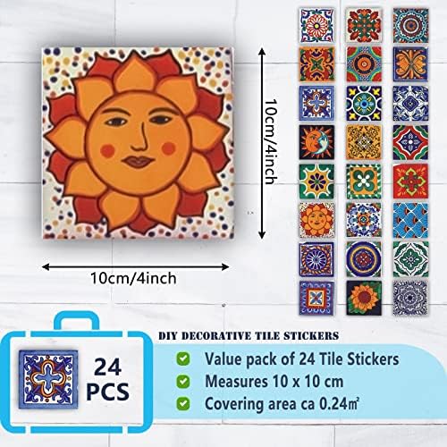 Cendray 4x4 Inch Waterproof PVC Retro Mosaic Wall Sticker