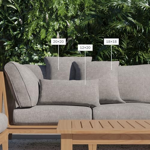 Outer Outdoor Throw Pillow Dark Pebble Gray 12x20