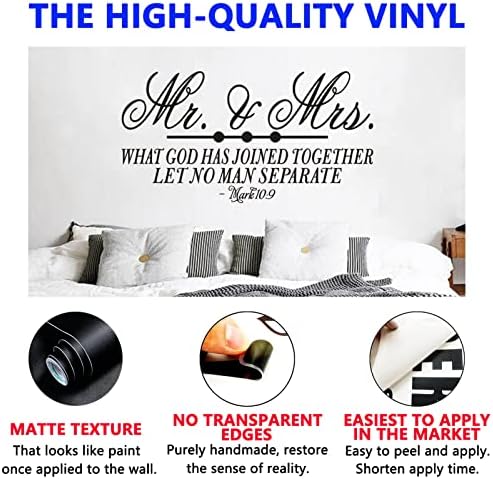 Wall Decals for Bedroom - Mr and Mrs 21x11