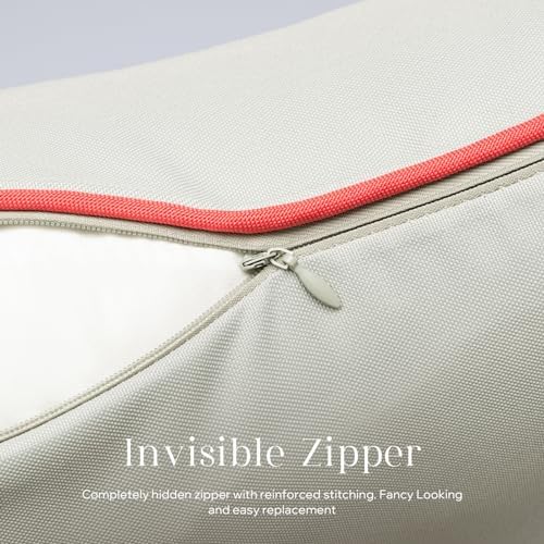 Phantoscope 2 Pack Waterproof Throw Pillow Covers with Contrast Piping