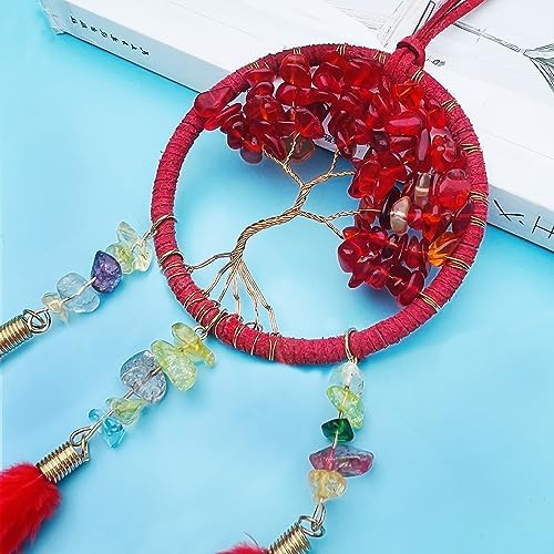 Red Mini Dream Catcher for Car and Bedroom Decor