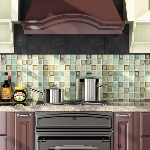 Livelynine Green Mosaic Peel and Stick Wall Sticker