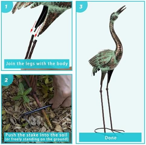 Shorayn Blue Heron Sculptures Outdoor Garden Statues