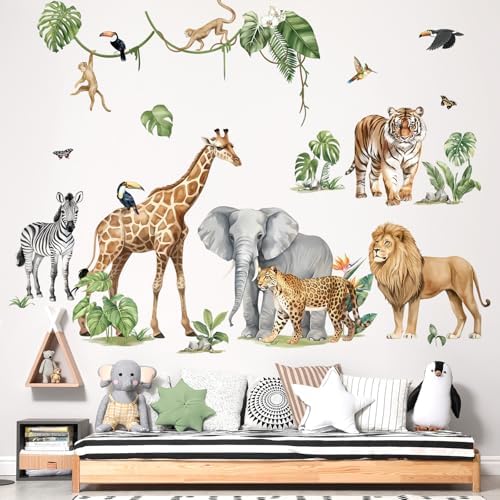 Decalmile XXL Safari Animals Wall Stickers