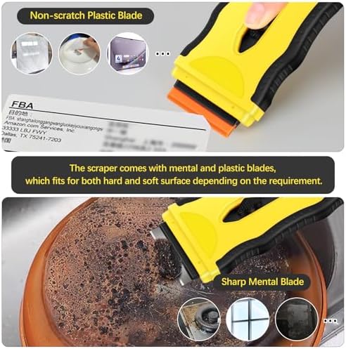 DEKEones 2-in-1 Scraper Tool with 5Pcs Plastic and 5Pcs Metal Blades