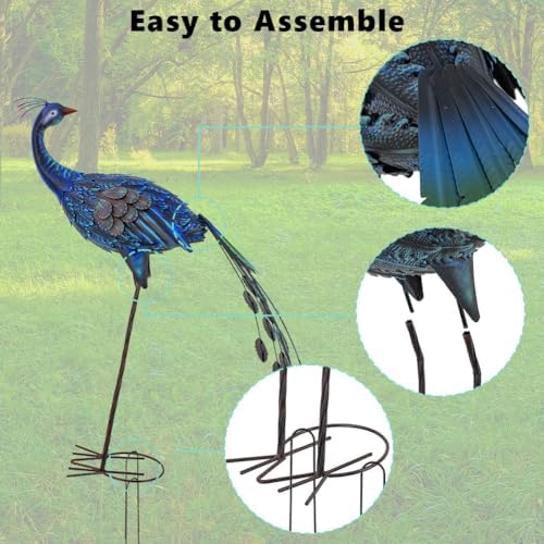 VEWOGARDEN Peacock Garden Sculpture Set
