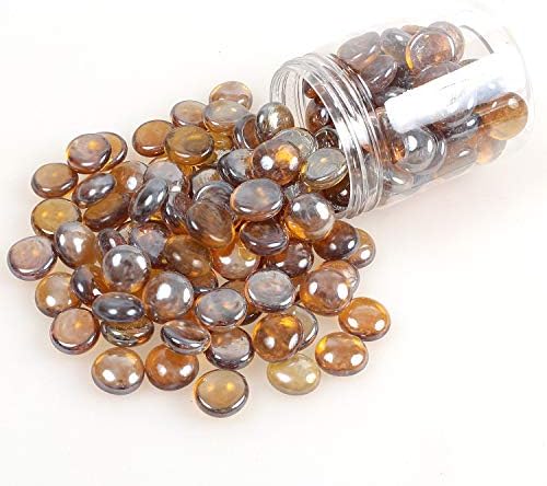 Shiny Stone Light Amber Fire Glass Marbles 17-19mm