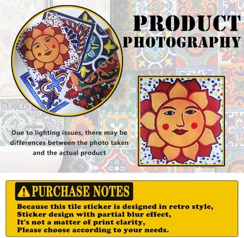 Cendray 4x4 Inch Waterproof PVC Retro Mosaic Wall Sticker