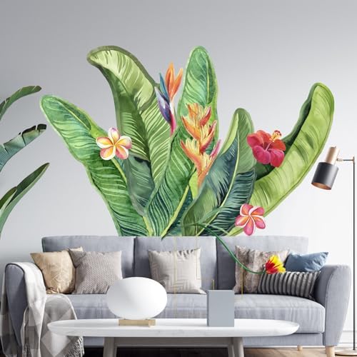 Giant Tropical Leaf Wall Decals Peel and Stick Decor