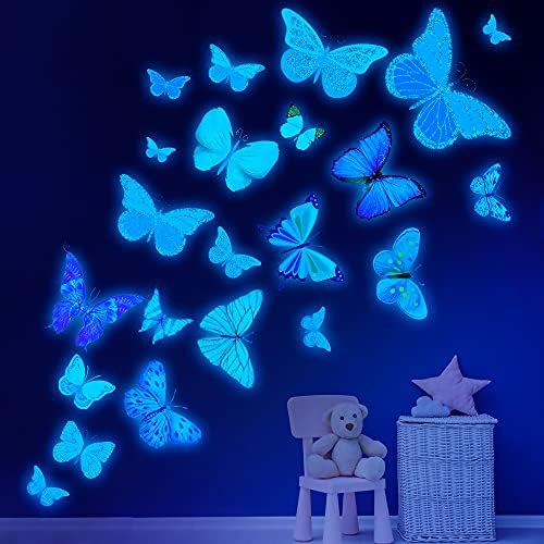Glow Butterfly Wall Decor Stickers 58Pcs
