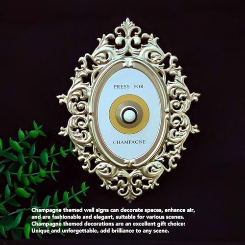 Dioche Champagne Bottle Doorbell Button Decorative Metal Wall Ring