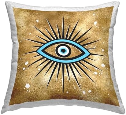 Stupell Industries Glam Evil Eye Pattern Outdoor Throw Pillow 18x18 Gold 1