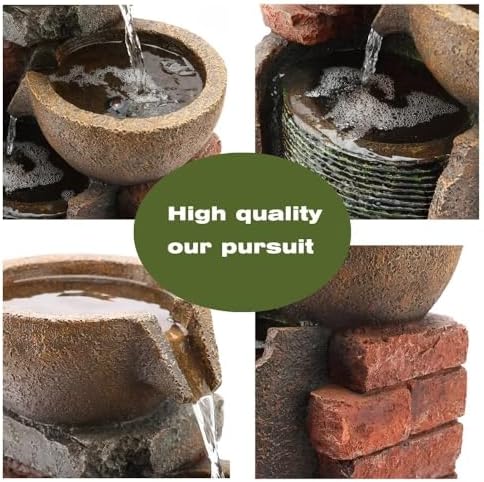 5 Tiered Polyresin Water Fountain for Patio and Garden