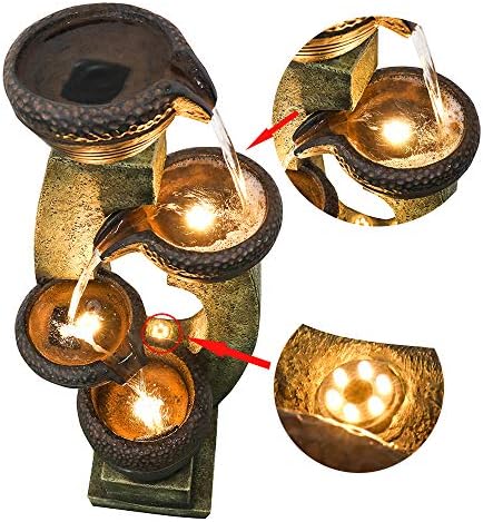 Naturefalls 40 H Modern Outdoor Fountain with LED Light