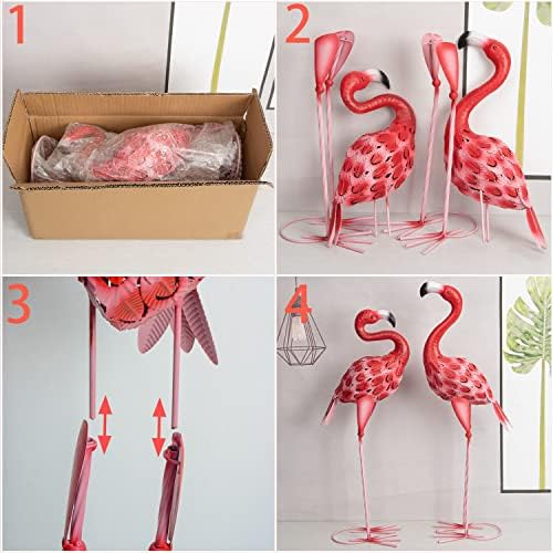 XONOR Red Flamingo Outdoor Statues Set of 2