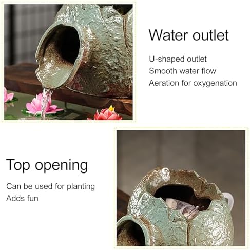 ZYZSY Pond Spitter Water Fountain Decor Yellow 17x14x10cm
