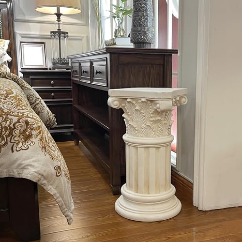 White Magnesium Oxide Athena Corinthian Column with Stand Base