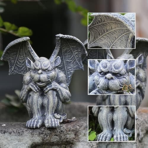 OwMell 7 Inch Sitting Gargoyle Garden Statue