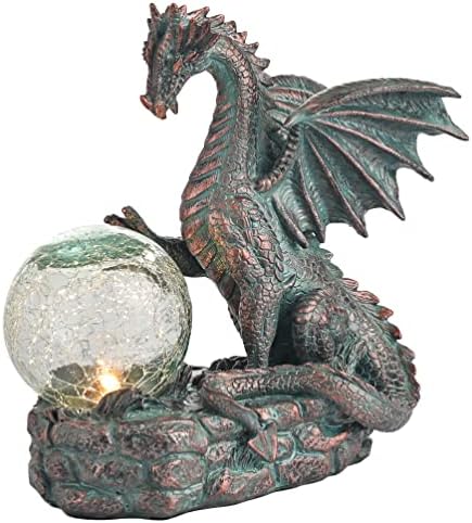 Teresas Collections Dragon Outdoor Statue with Solar Light