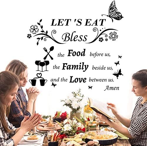 Dining Wall Decals with Positive Kitchen Quotes and Patterns
