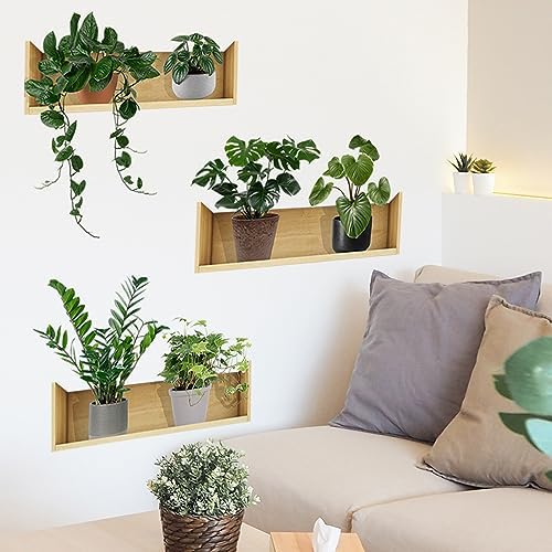 Green Plant Wall Decals 3D Bonsai Tropical Wall Art Decor