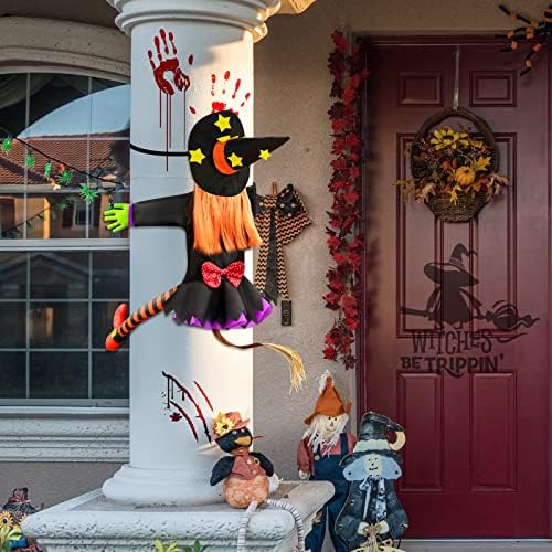 Crashing Witch Halloween Decor Outdoor Yard Statue