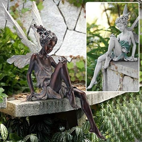 White Angel Garden Statue 9 Inch Outdoor Decor