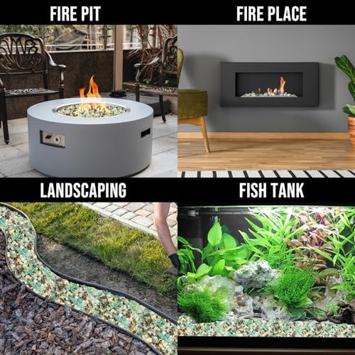 Skyflame 10-Pound Blended Fire Glass for Fire Pit and Fireplace
