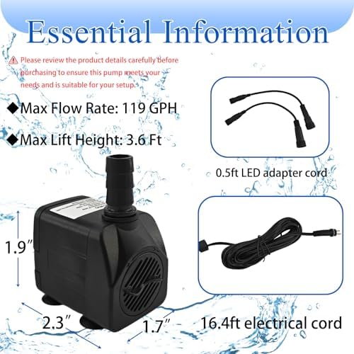SAC SMARTEN ARTS Water Pump for Aquariums and Ponds