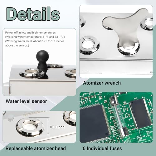 Toriexon Upgrade Ultrasonic Fogger with Buoy 6 Heads