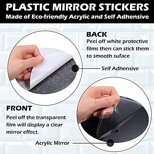 Zonon 3D Acrylic Mirror Wall Decor Stickers
