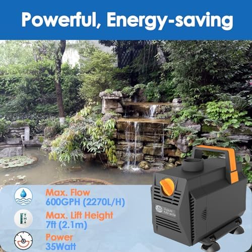 AquaMiracle 600GPH Submersible Pond Pump with Flow Control