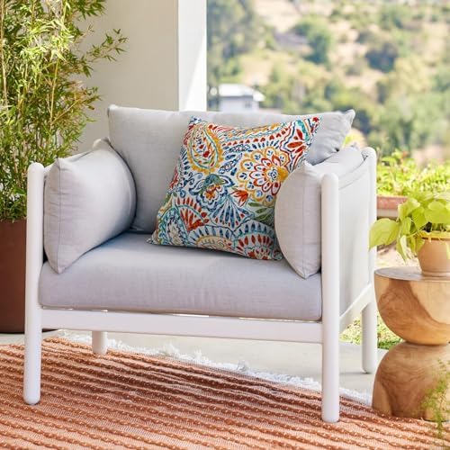 Melody Elephant Outdoor Throw Pillows Set of 2 20x20 Inch Paisley Multi