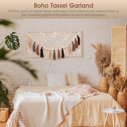 Boho Tassel Garland Terracotta Rainbow Home Decor