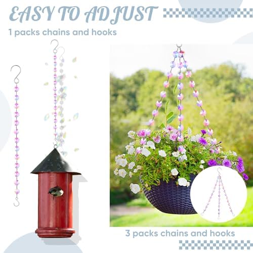 9 Pack 12 Inch Crystal Suncatcher Plant Hanger with Hooks