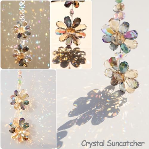 Crystal Flower Suncatcher Hanging Decor Rainbow Maker