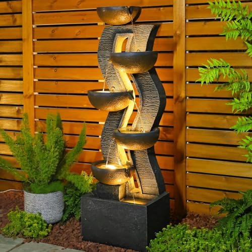 Takamota 528 Inch Tall Outdoor Water Fountain with Lights