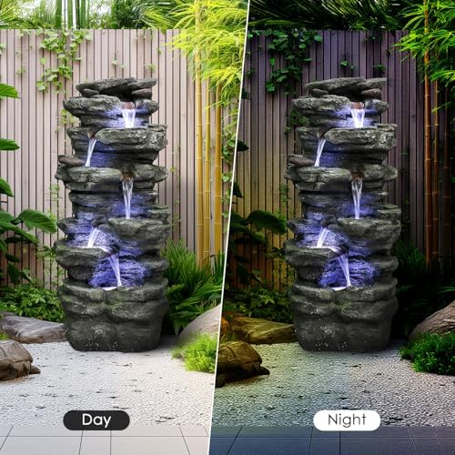 SunJet 40 Inch 6-Tier Water Fountain with LED Lights