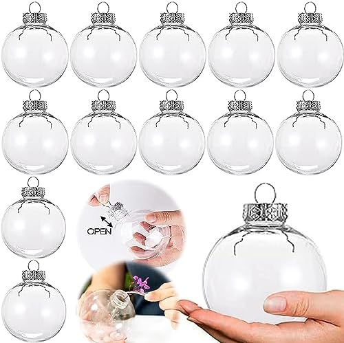 Clear Plastic Ball Decor Set of 12 DIY Christmas Balls