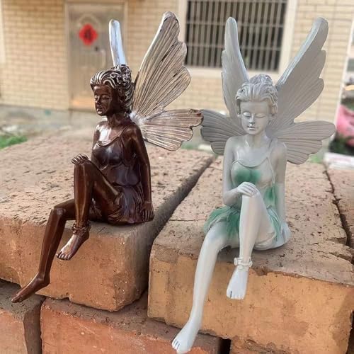 White Angel Garden Statue 9 Inch Outdoor Decor