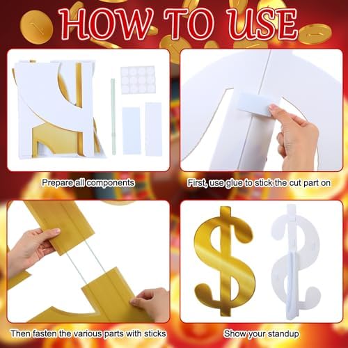 Geelin Dollar Sign Stand Up Cutouts 2 Pcs