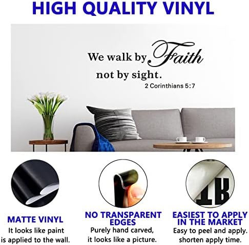 VODOE Bible Verse Wall Decals 23x9 for Living Room