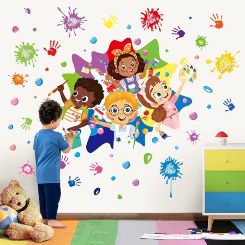 Wondever Colorful Paint Wall Sticker with Inspirational Quotes